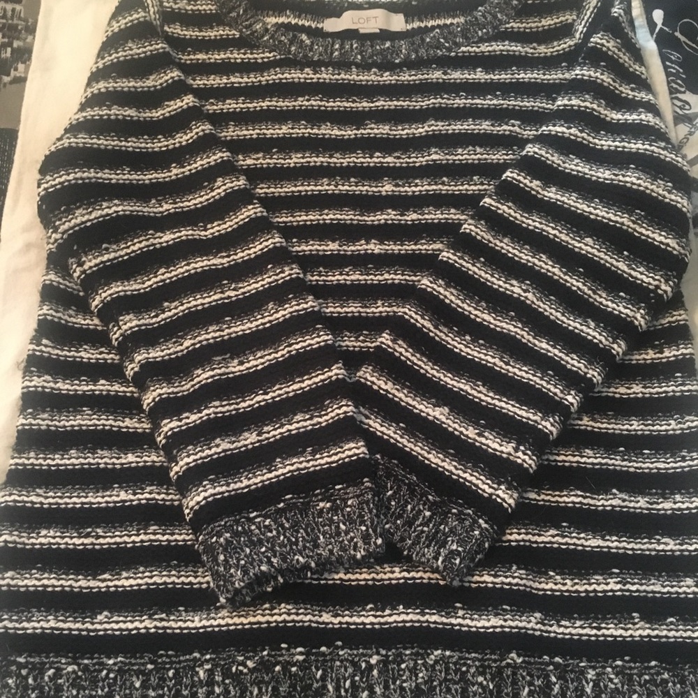 LOFT Textured Striped Sweater